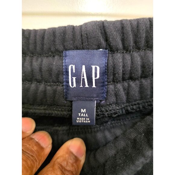 GAP Black Men Jogger Sweatpants With Elastic Waist & Drawstring Closure Size M - Picture 8 of 8